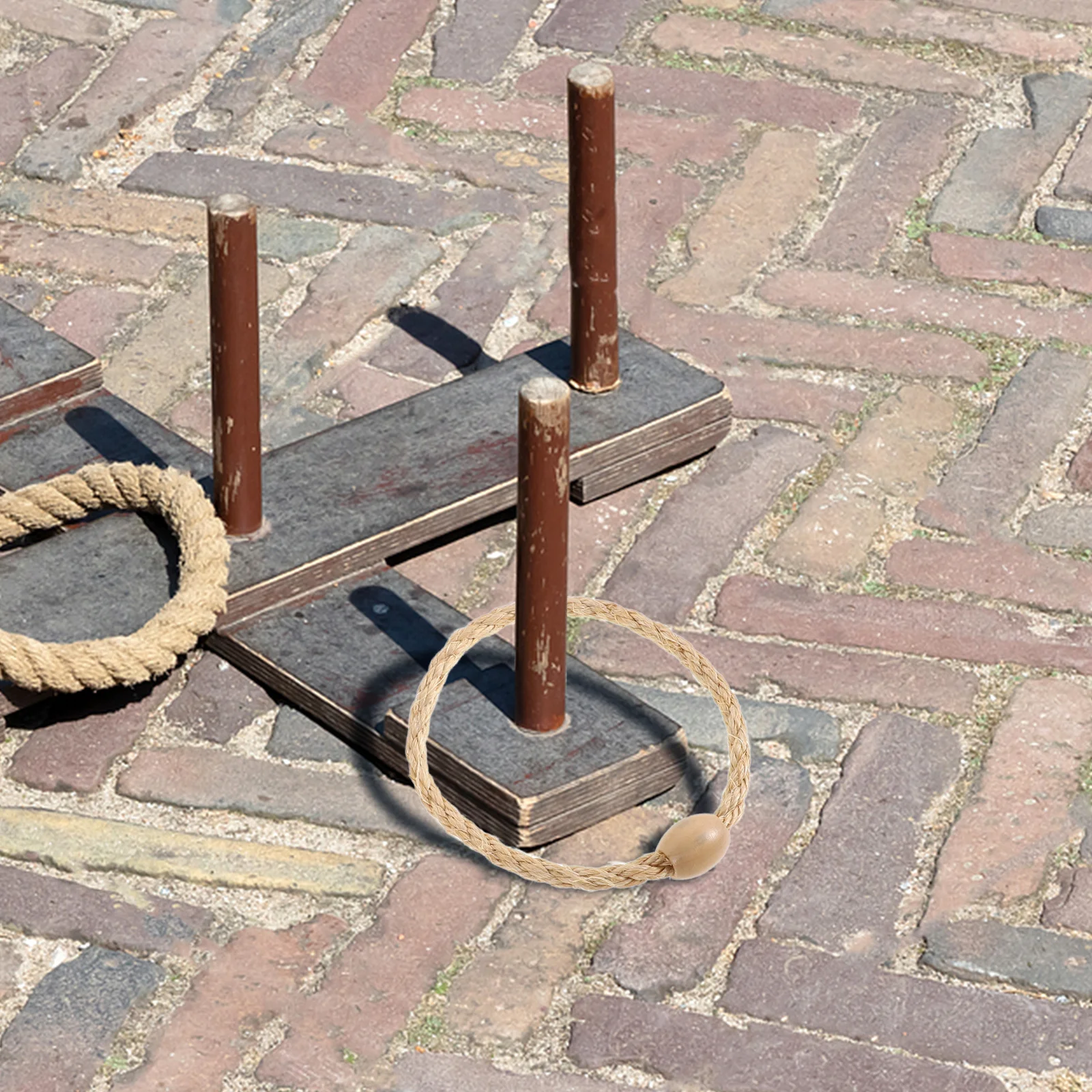 

12Pcs Natural Rope Ring Toss Game Set Versatile Use Multiple Modes Kids Adults Carnival Party Rope Ring Toss Game