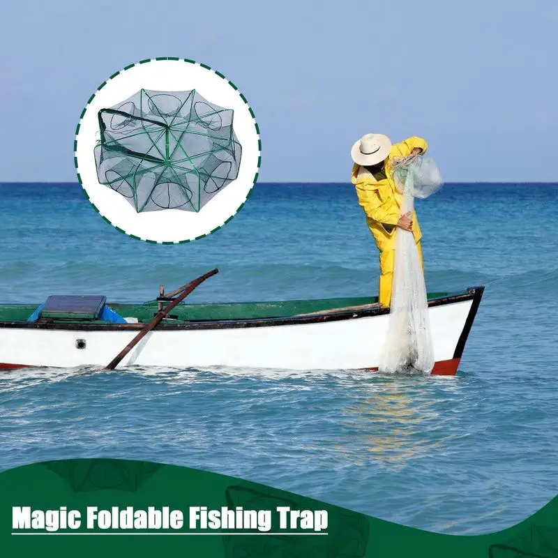 Mesh For Fishing Net Tackle Cage Folding Crayfish Catcher Casting Fish Network Crab Crayfish Shrimp Smelt Eels Traps fishing