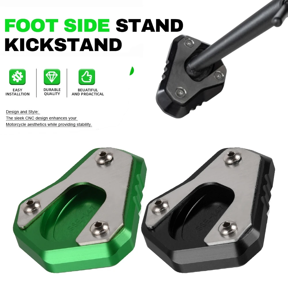 Motorcycle Side Kickstand Stand Extension Foot Pad Support For Kawasaki Ninja H2 SX SE 2021-2022-2023 NINJA 650 VERSYS-X300 ABS