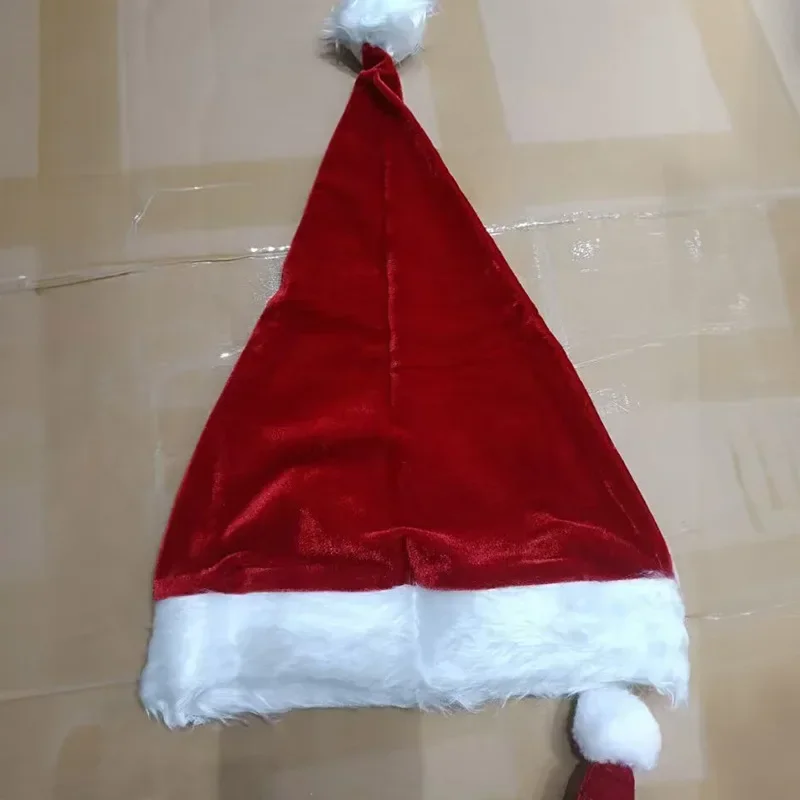 Maska bożonarodzeniowa z czerwonym kapeluszem i brodą, akcesoria do kostiumów Cosplay, nakrycie głowy, artykuły