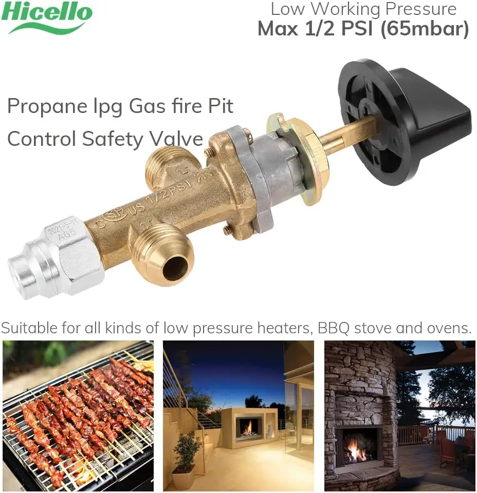 1kit Patio Gas/BBQ Regulator 27Mm Clip On 37Mbar Outlet 5FT Hose 1.5Kgh Propane Fire Pit Fireplace Gas Control Valve 3/8