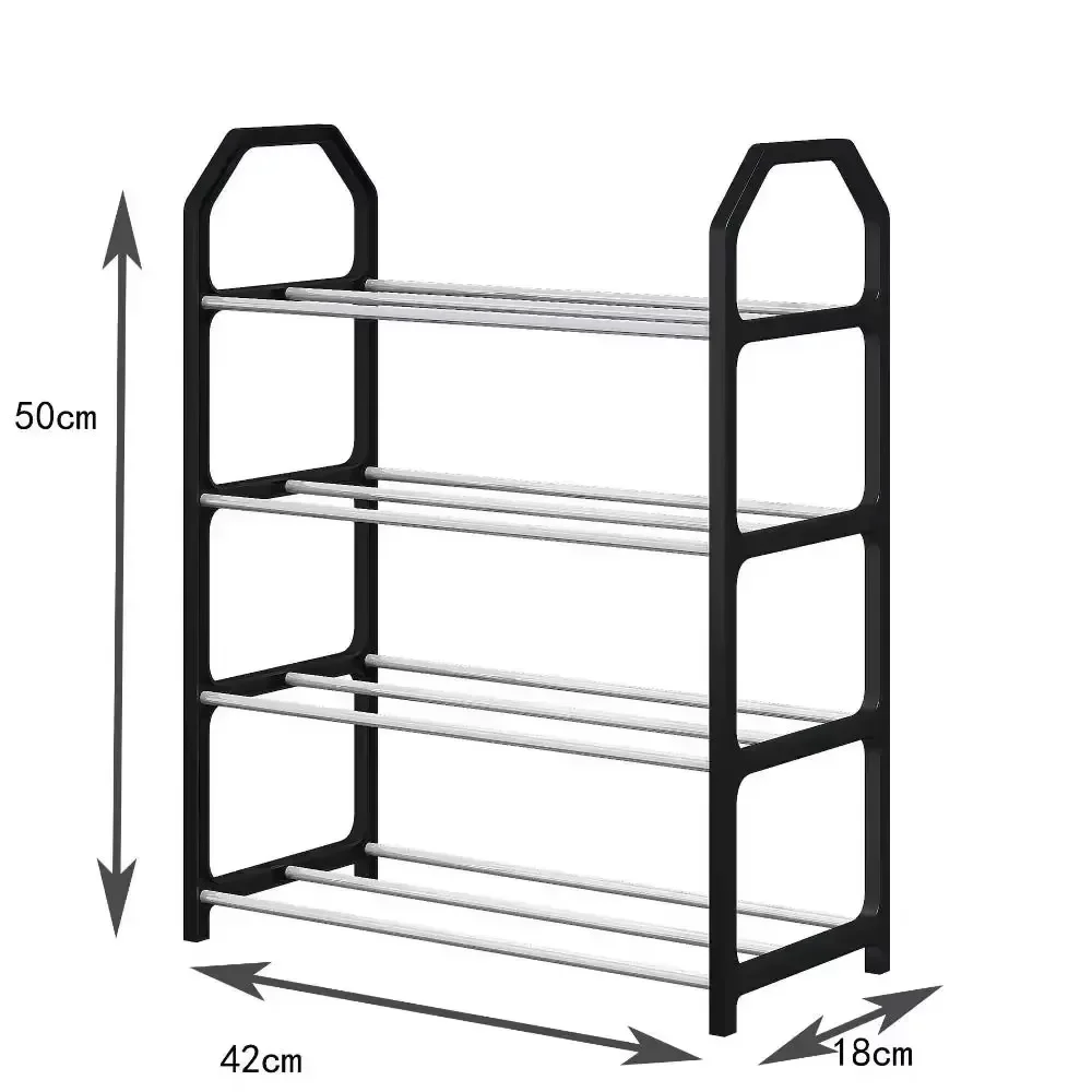 Simple Shoe Rack 4-Tier Assembled Shoe Stand Trapezoidal Home Shoes Organizer Holder For Living Room Portable Space Saving Shelf image 6