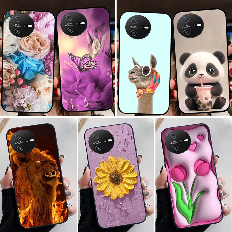 

For Oscal Tiger 12 Case Fashion Panda Flower Soft Silicone Back Cases for Oscal Tiger 12 Cover etui Fundas for Oscal Tiger12