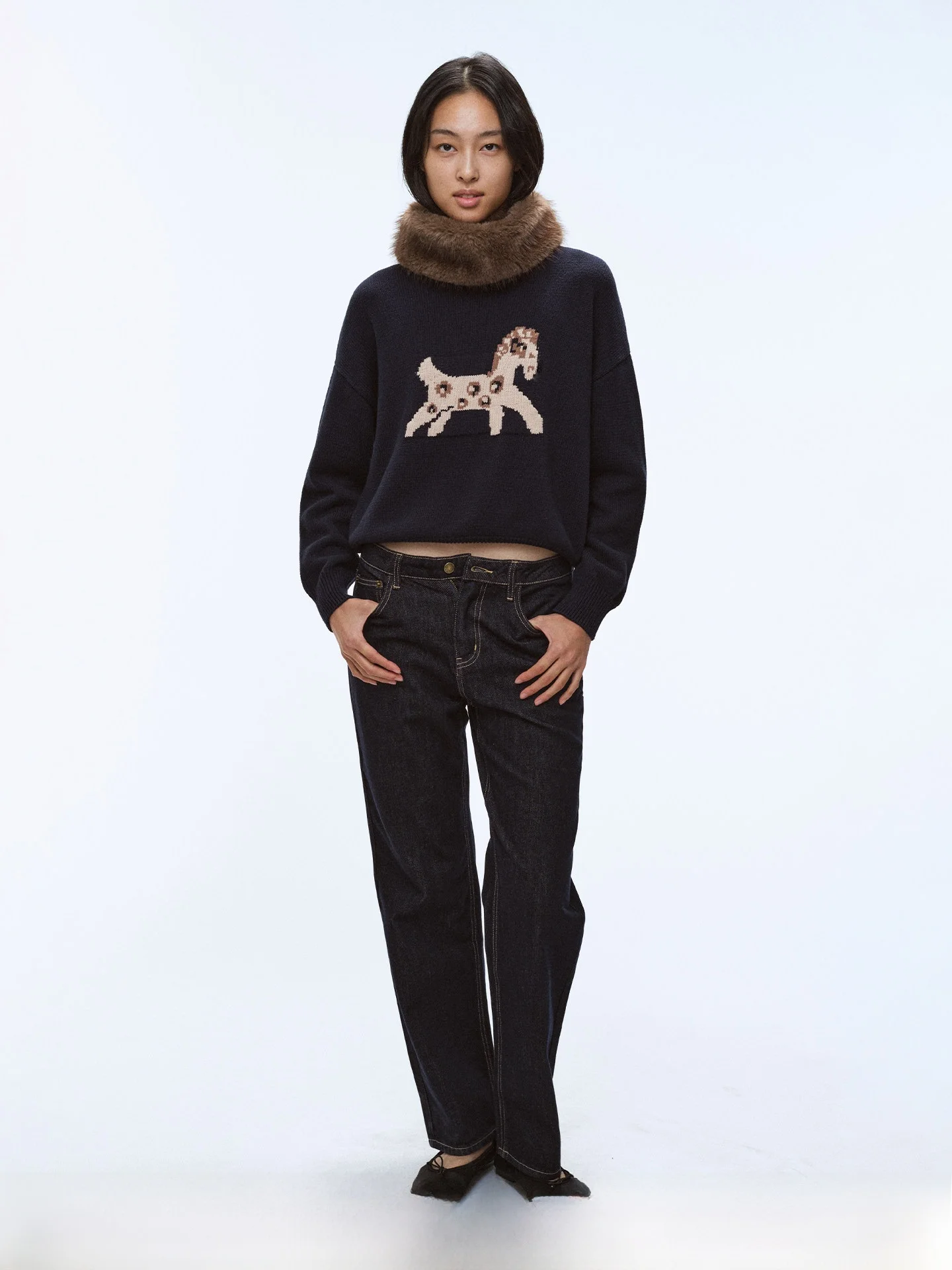 

Limited Edition Year Special 00% Cotton Knitted Sweater Children's Fun Animal Pattern Embroidery Street Sle Lo...