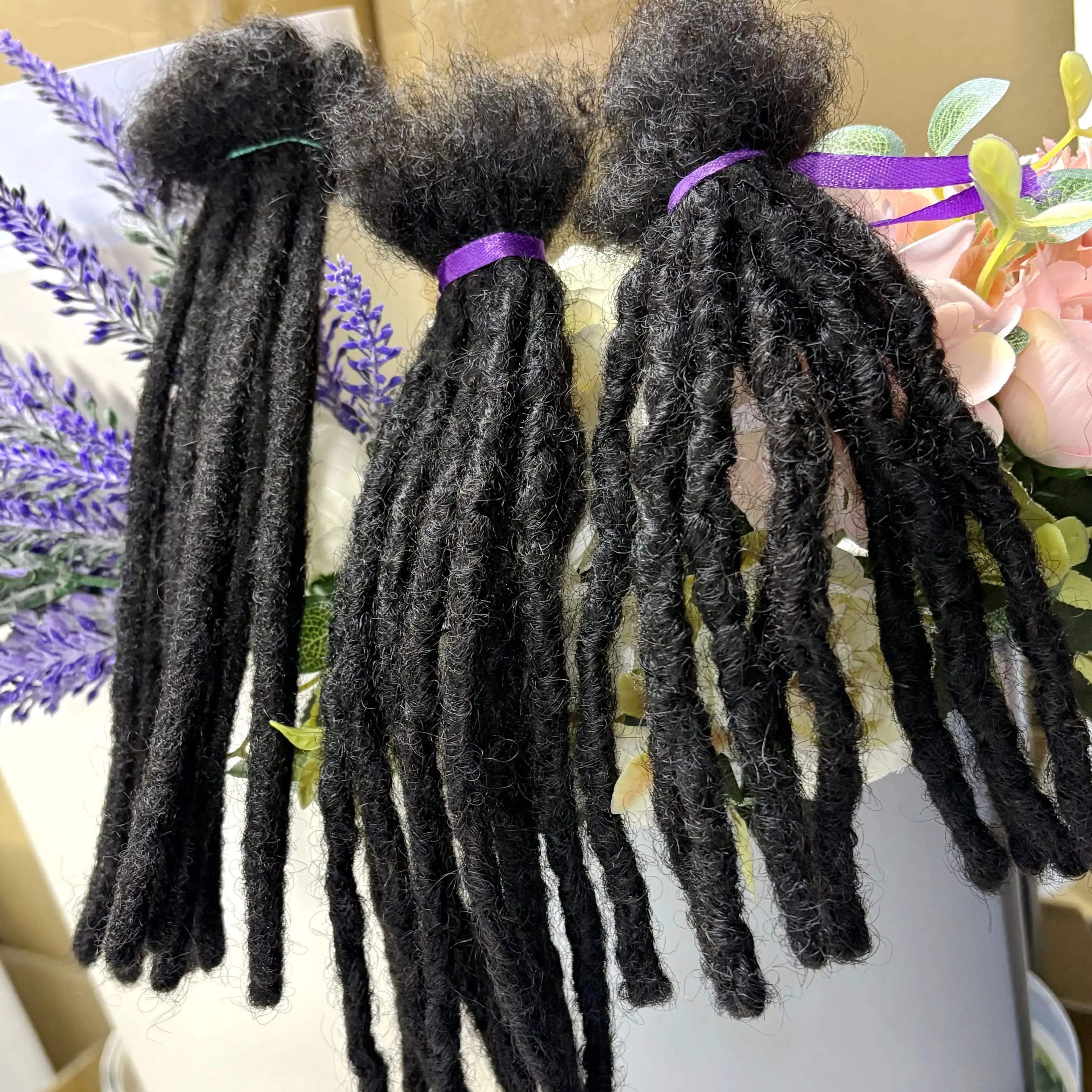 50 Strands Natural 6-20 inch Regular Loc Extension Human Hair100% Handmade Human Hair Loc Dreadlock Extension for Men Women Kids