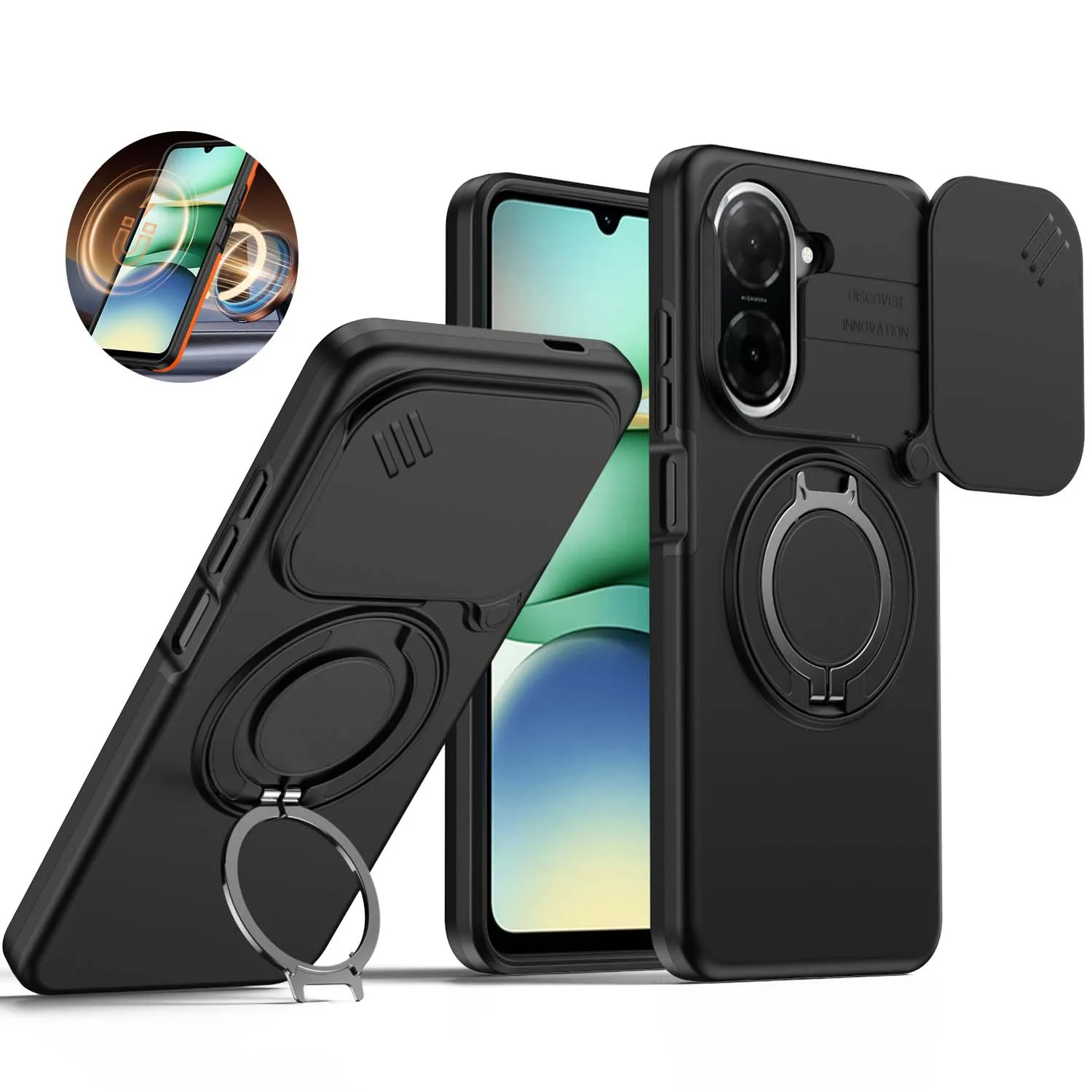 Für Mi Poco X7 5G Armor Stoßfeste Magnetische Ringständer-Handyhülle Für Mi POCO C75 C71 C85 171MM Cover