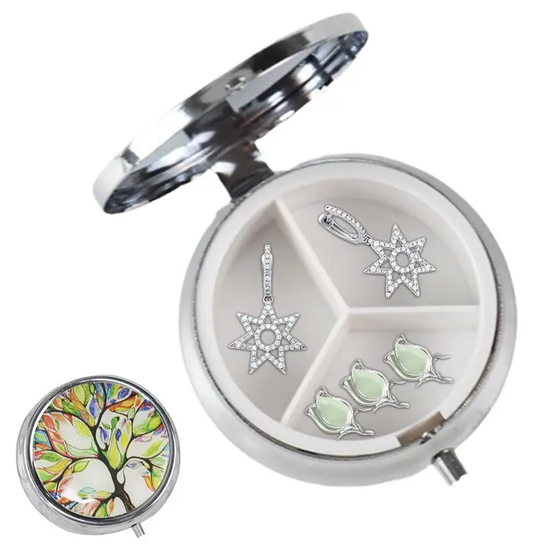 Portable Pill Box 3 Compartments Portable Pill Container Compact Medication Storage Supplement Container For Pocket Purse