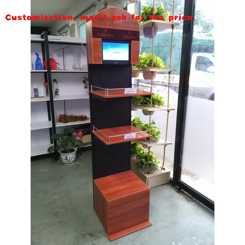 

Изготовленная на заказ стойка для выставки товаров красного вина на заказ, продвижение розничного магазина, деревянный шкаф для витрины алкоголя