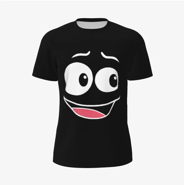 جديد سعيد الرموز التعبيرية ثلاثية الأبعاد مطبوعة الأسرة تي شيرت الخريف الرجال والنساء موضة في الهواء الطلق زوجين عادية قصيرة الأكمام تي شيرت