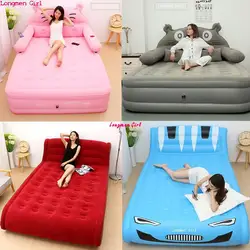 Folding Big Sofa Bed Convenient For Beach Camping Travel Velvet Leather Frames Outdoor Garden Furniture Inflatable Double Bed