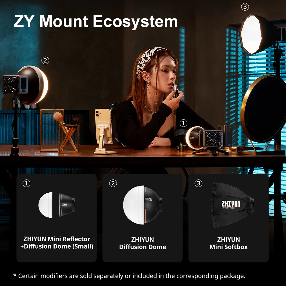 ZHIYUN Official MOLUS X60 60W Bi Color COB Light X60RGB RGB Video Lights LED Pocket Fill Lamp Portable Photography Lighting