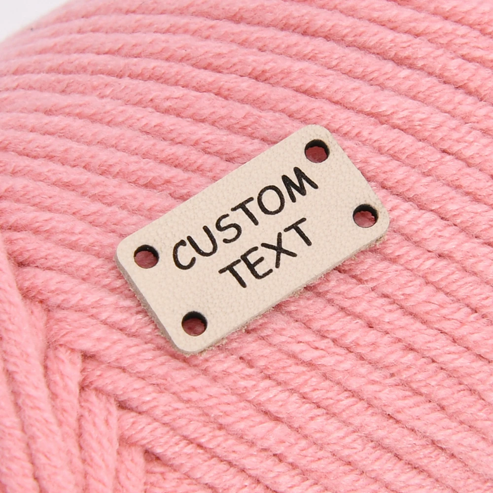 ملصقات جلدية مخصصة، نص/شعار مخصص، ملصقات منقوشة بالليزر - مصنوعة من الجلد الحقيقي، علامات جلدية، D507 #3