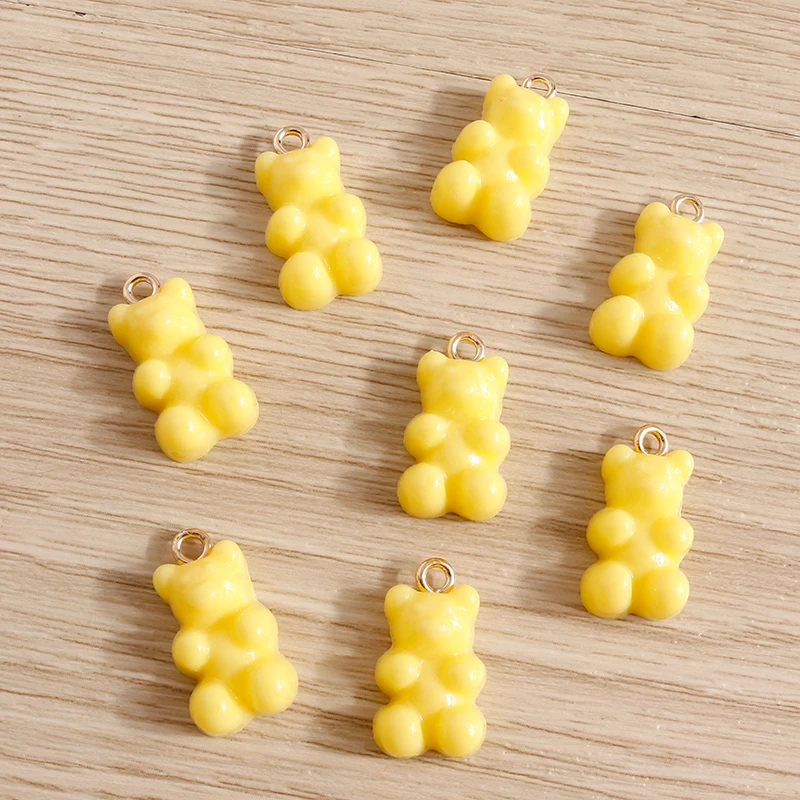Tusember 30 Stück, 9 Farben, einfarbige Gummibärchen-Anhänger aus Harz für Schmuck, zum Selbermachen, für Ohrhänger, Armbänder, Halsketten, Anhänger und Accessoires. – Detail 6