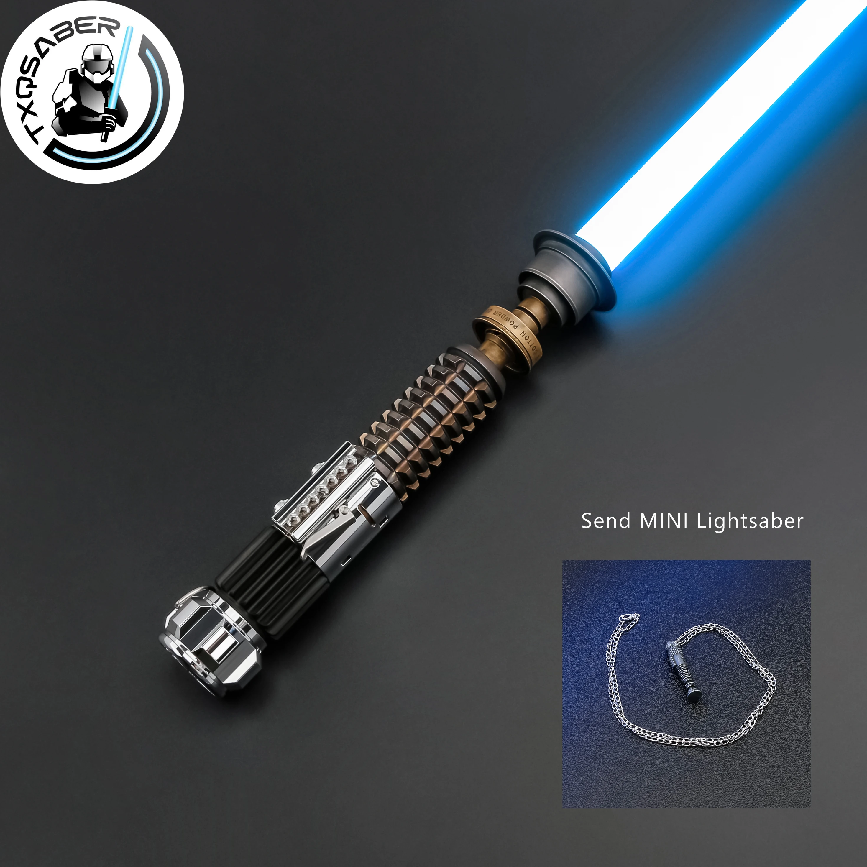 TXQSABER Replica Lightsaber Obi-Wan EP4 Heavy Dueling Metal Handle Laser Sword Smooth Swing FOC Pixel Lightsword Cosplay Toys