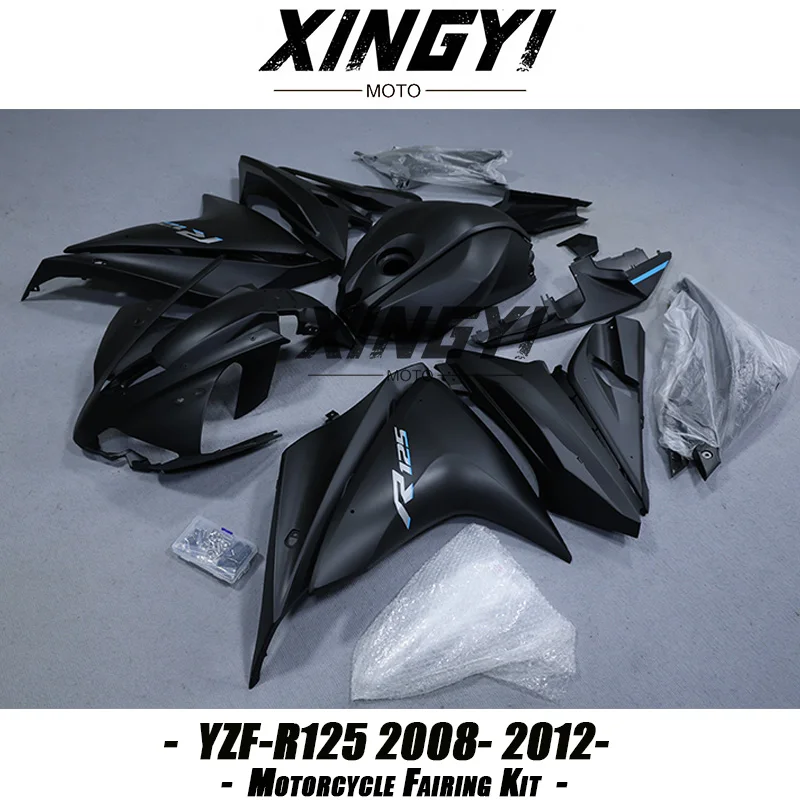 Motorcycle Fairing Kit Fit for Yamaha YZF R125 YZF-R125 2008-2012 High Quaility ABS Plastics Bodywork Kit Matte Black BodyKit