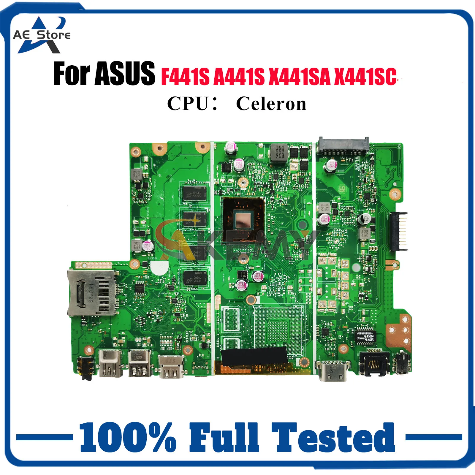 

X441SA Laptop Motherboard For ASUS VivoBook X441S X441SA X441SC A441S F441S Mainboard With Celeron CPU 100% tests OK fast ship