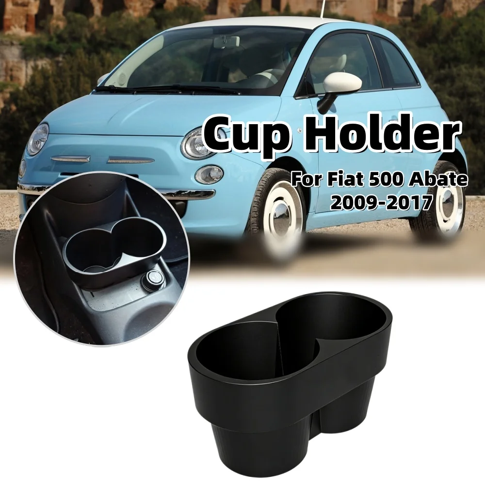 Portavasos para coche, caja de almacenamiento de bebidas, edición extendida para Fiat 500 Abate 2009-2017, accesorios de almacenamiento y organización para el interior del coche