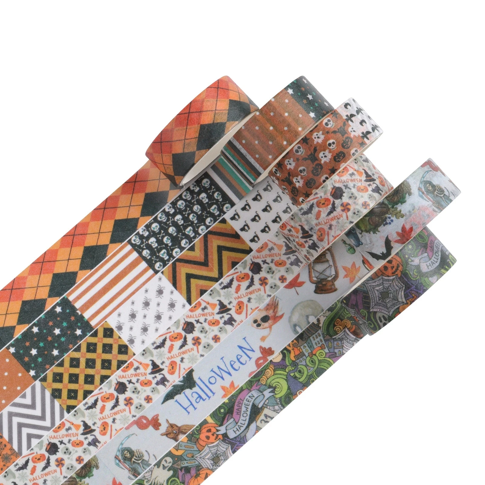 24 rouleaux de ruban adhésif Washi pour Halloween, ruban de masquage, ruban décoratif pour emballage, autocollants pour Scrapbook, Journal, artisanat de bricolage