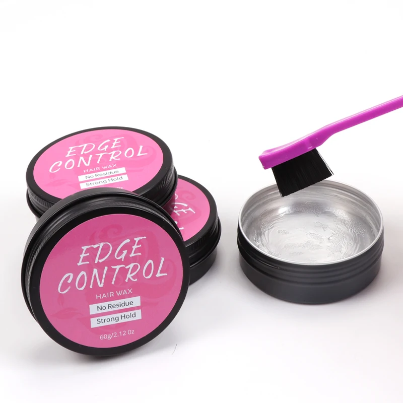 Cera de Control de bordes para mujer con cepillo, sujeción fuerte, cobertura no graso, Gel de estilismo para bordes de cabello gris, pomada para peinados sin escamas