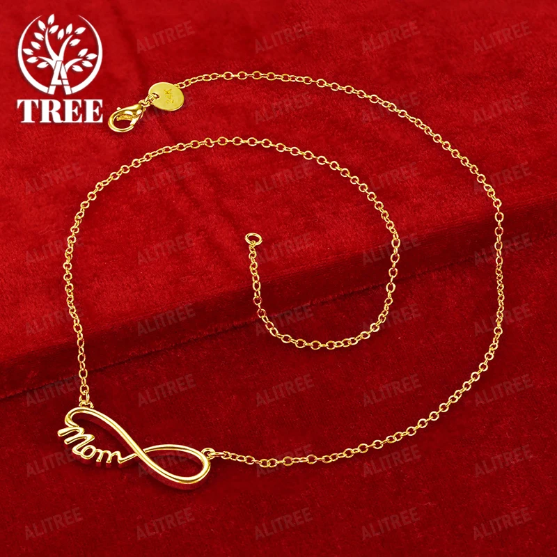 

New 18k Gold Letter Mom Necklace O Chain Men And Women Party Fashion Design Original Jewelry Mother's Day Gift Accessories