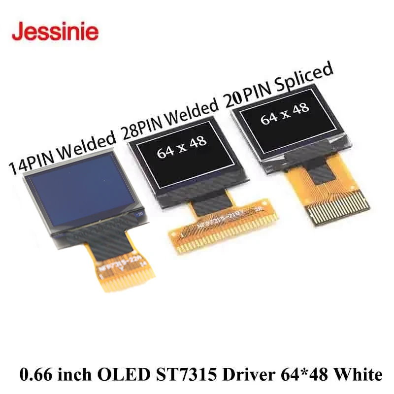 0.66 Inch OLED Display 0.66'' LCD Screen ST7315 Driver Serial Interface 64x48 White Bare 14PIN/28PIN Welded 20PIN Spliced Panel