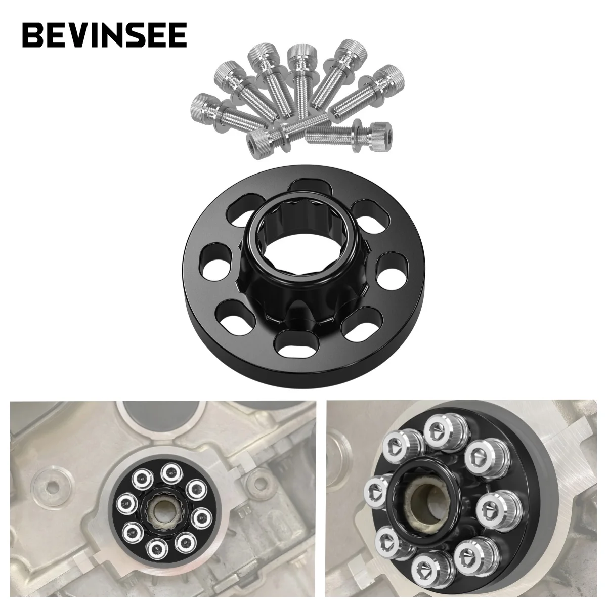 

BEVINSEE Crank Hub Bolt Capture Kit For N55 S55 Engine For BMW E90 E91 E92 E93 E82 E88 E70 F10 F20 F30 X1 X5 M3 M4 F82/F83 M2