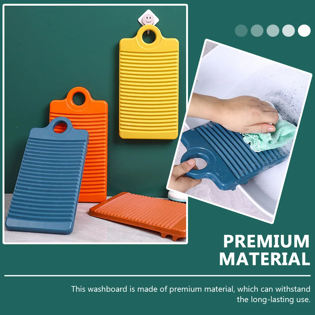 

4pcs Household Laundry Washboard Portable Plastic Washing Board For Clothes Diapers Underwear Wavy Non-Slip Surface