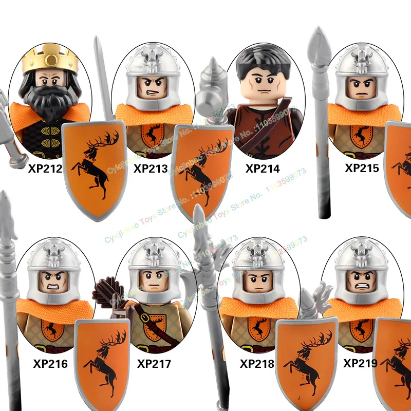 Cavaliere medievale Building Blocks barateon Archer Lancer Shield accessori per casco Action Figures giocattoli per bambini per bambini KT1029