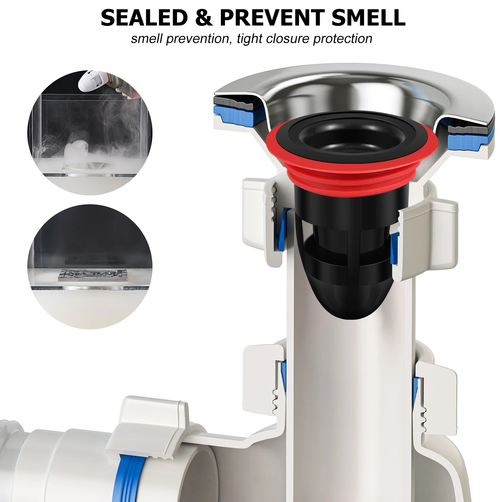 

2pcs Floor Drain Core Deodorizer Plug- .7-5.2cm Fast Draining Anti-Corrosion Sealing Kitchen Bathroom Garage