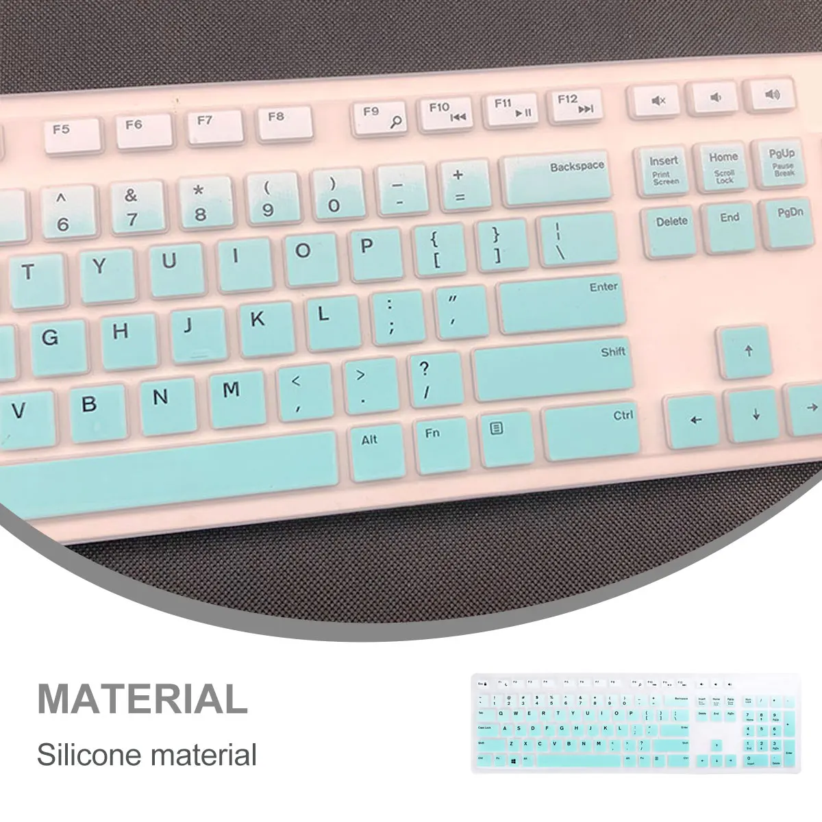 

2Pcs Silicone Keyboard Cover Dustproof Protective Film Waterproof Keyboard Skin for Kb216p Kb216t Wk636 Gradient Pink Green