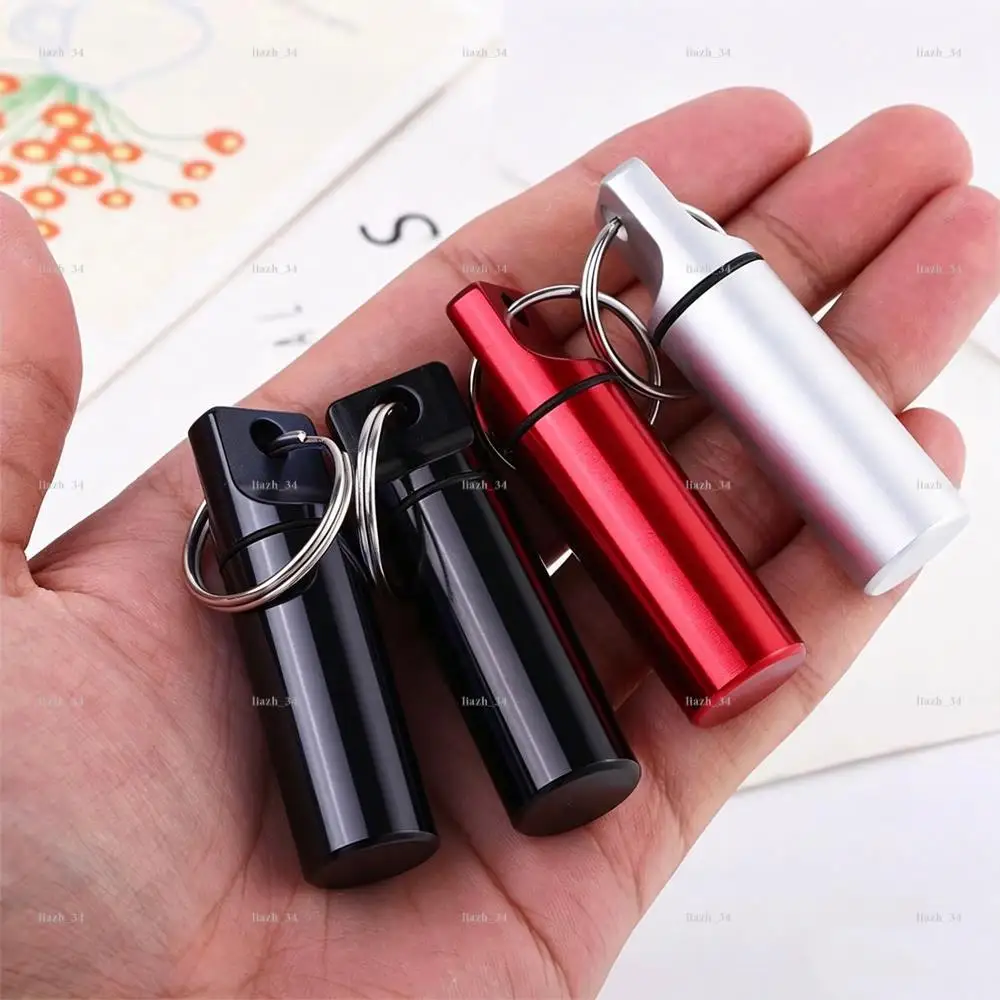 Mini Portable Waterproof Pocket Pill Boxes Keychain Organizer Pill Box Cases with Sealed Storage for Traveling Camping Container