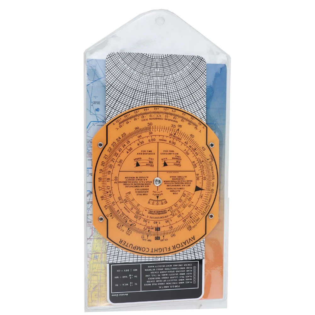 Orange ABS Plastic Flight Computer Navigation Slide Rule For Aviation For Pilot Training Measurement And Vector Calculation Tool