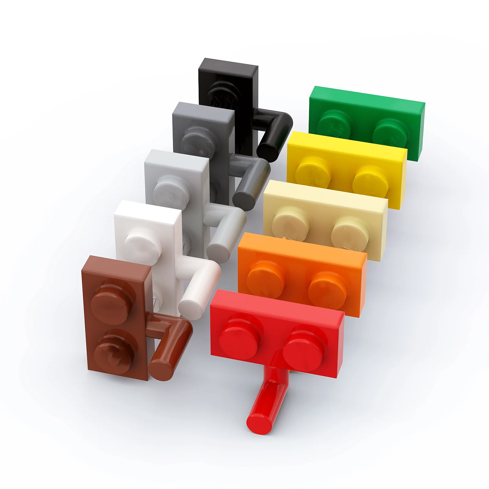 

1 шт. строительные блоки 88072 4623b 43876b пластина, Модифицированная 1x2 со стержнем (горизонтальный рычаг 5 мм) Массовая модульная GBC MOC