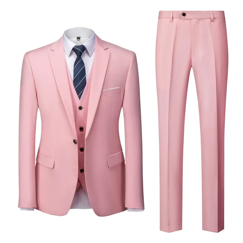 

W99 men's Korean style slim-fitting suit men's plus size business casual groom's dress suit