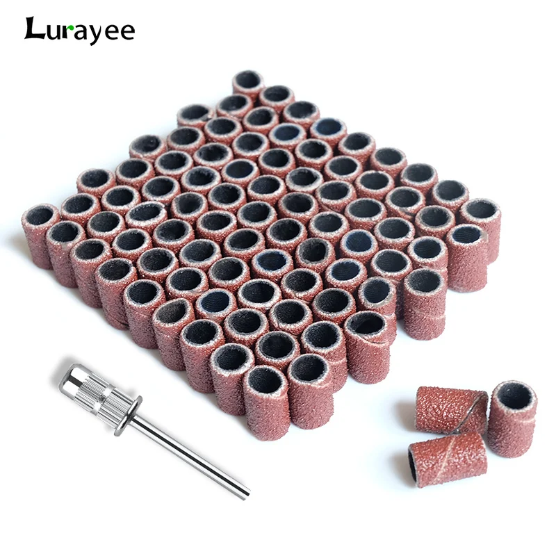 100/50/25 sztuk pierścień szlifierski do paznokci opaski elektryczne Manicure wiertła do paznokci 80/120/180 Grit żelowy lakier do paznokci usuwanie narzędzie do Pedicure