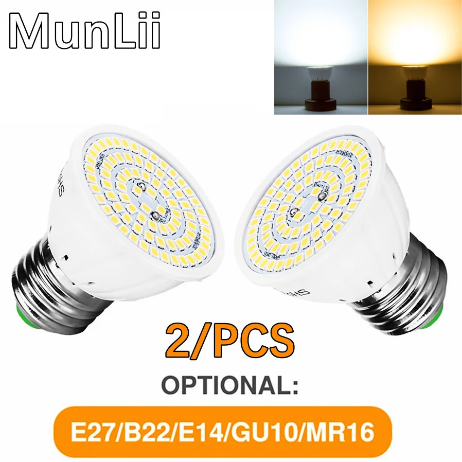 

GU10 LED E27 Lamp E14 Spotlight Bulb 48 60 80leds lampara 220V GU 10 bombillas led MR16 gu5.3 Lampada Spot light B22 5W 7W 9W