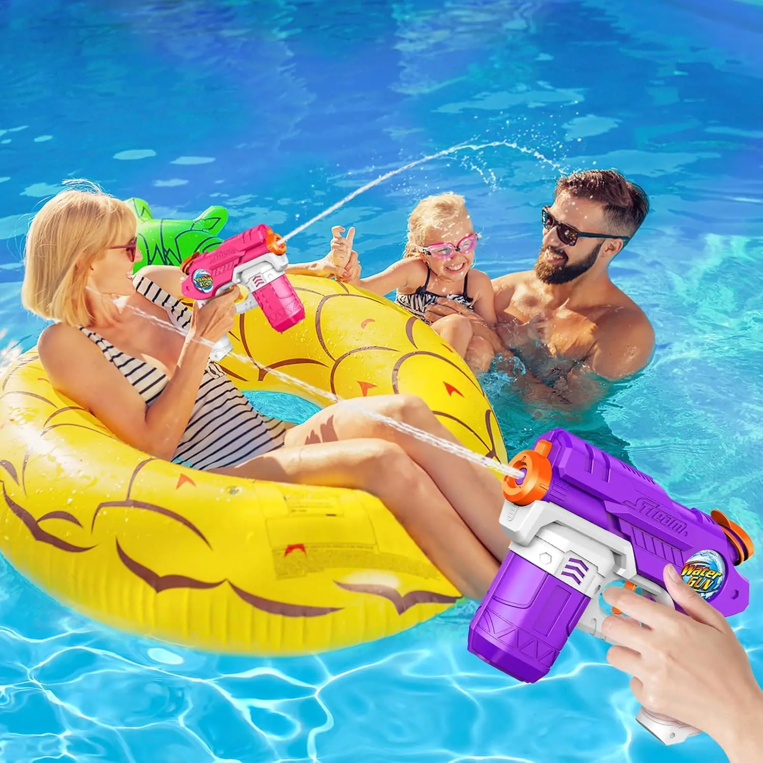 Water Gun Children Outdoor Beach Toys Kids Summer Seaside Natatorium Square Drifting Water Pistol Squirt Toys 300ml