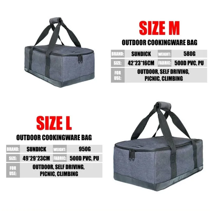 Outdoor Camping Gas Tank Storage Bag Large Capacity Travel Tableware Bags Gas Canister Picnic Cookware Utensils Kit Organizer