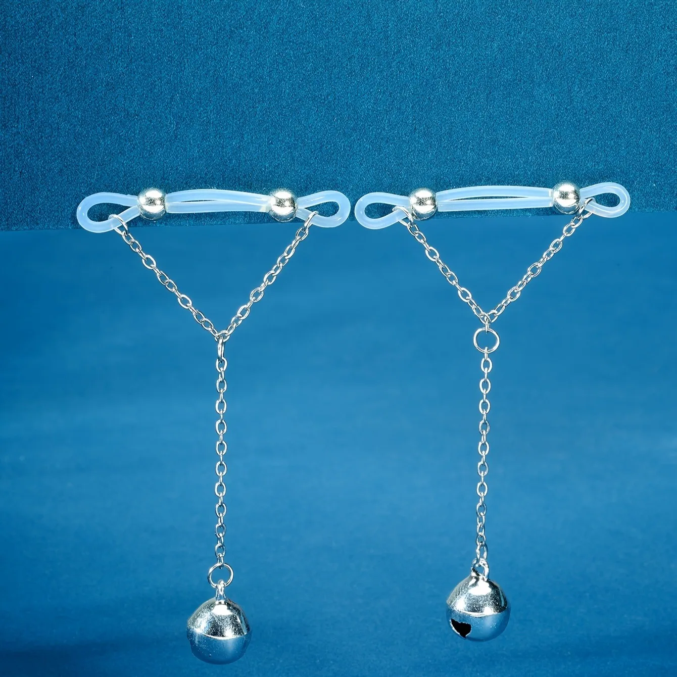 1 Pair Adjustable Fake Nipple Rings - No-Pierce Acrylic Nipple Rings with Sparkling Accents | Perfect for Parties - afbeelding 2