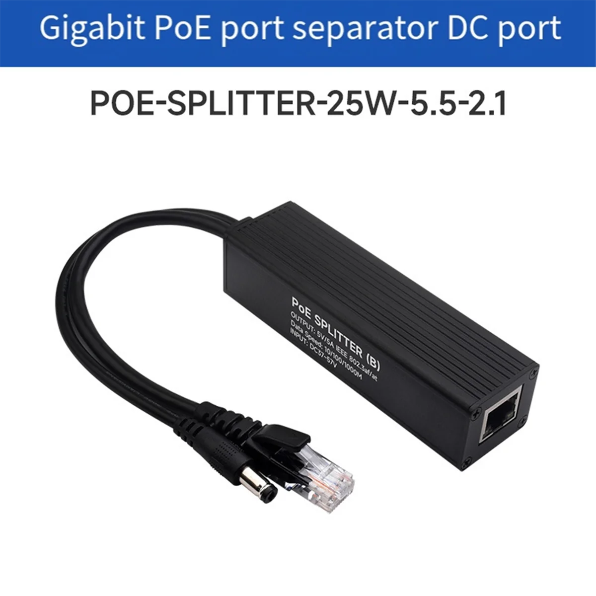

Y89A-yWaveshare PoE Splitter Industrial Gigabit DC Interface Power Supply Imported MPS Control Chip Solution