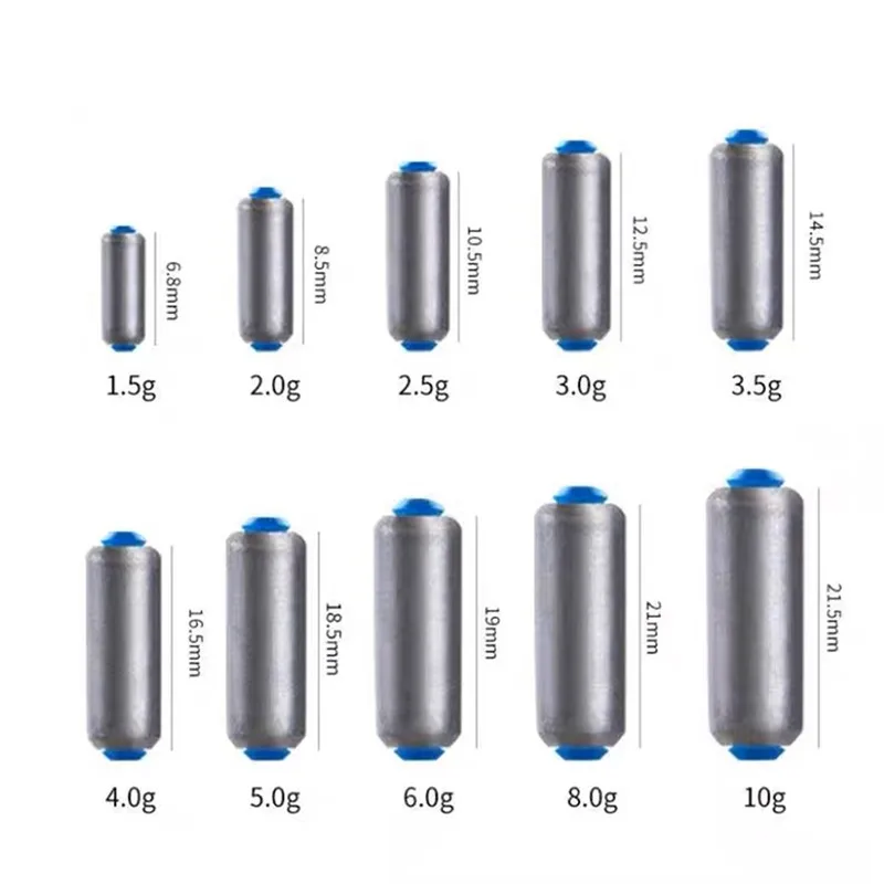 10pcs/box 1g/1.5g/2g/2.5g/3g/3.5g/4g/5g/6g/8g/10gFishing Lead Sinker Set Quick Replace Fishing Line Accessories Tackles Pesca