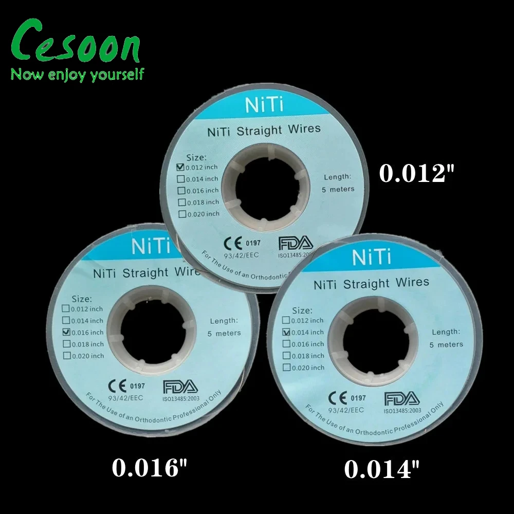 5m/Roll Dental Niti Straight Wires for Tooth Braces Orthodontic Arch Wire 012/014/016 Inch Dentistry Correction Materials