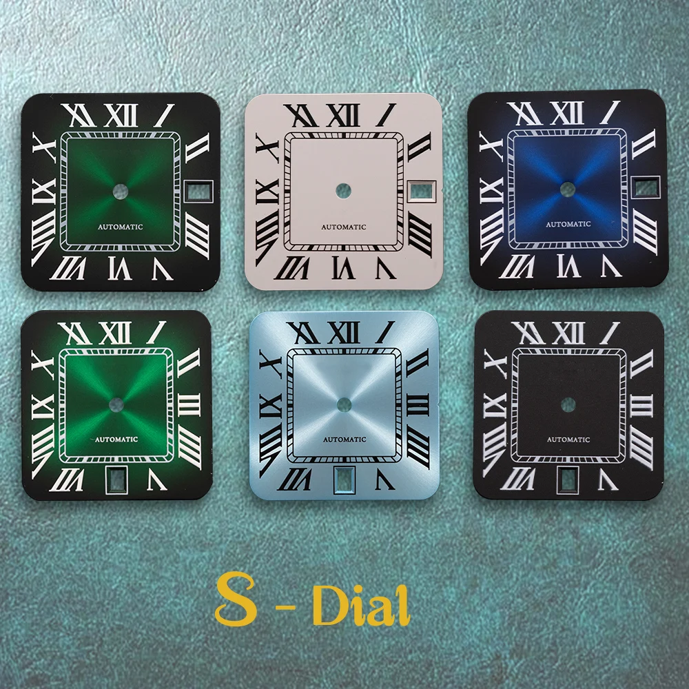 

27mm S Logo Square Roman dial 3 o'clock or 6 o'clock calendar Suitable for NH35 NH36 Movement Watch Modification Accessories ﻿