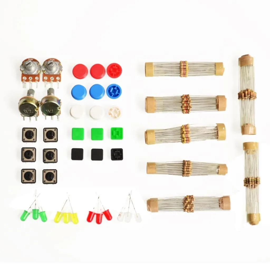 1 sets Handy Portable Resistor Kit for Starter Kit for UNO R3 LED potentiometer tact switch pin header