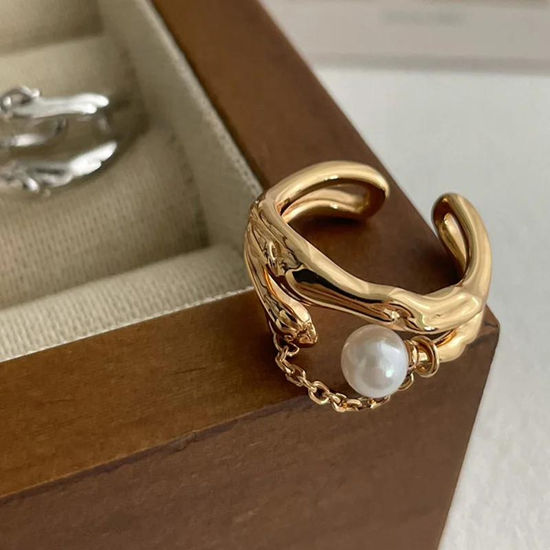 Women's Vintage 925 Sterling Silver Pearl Bow Ring