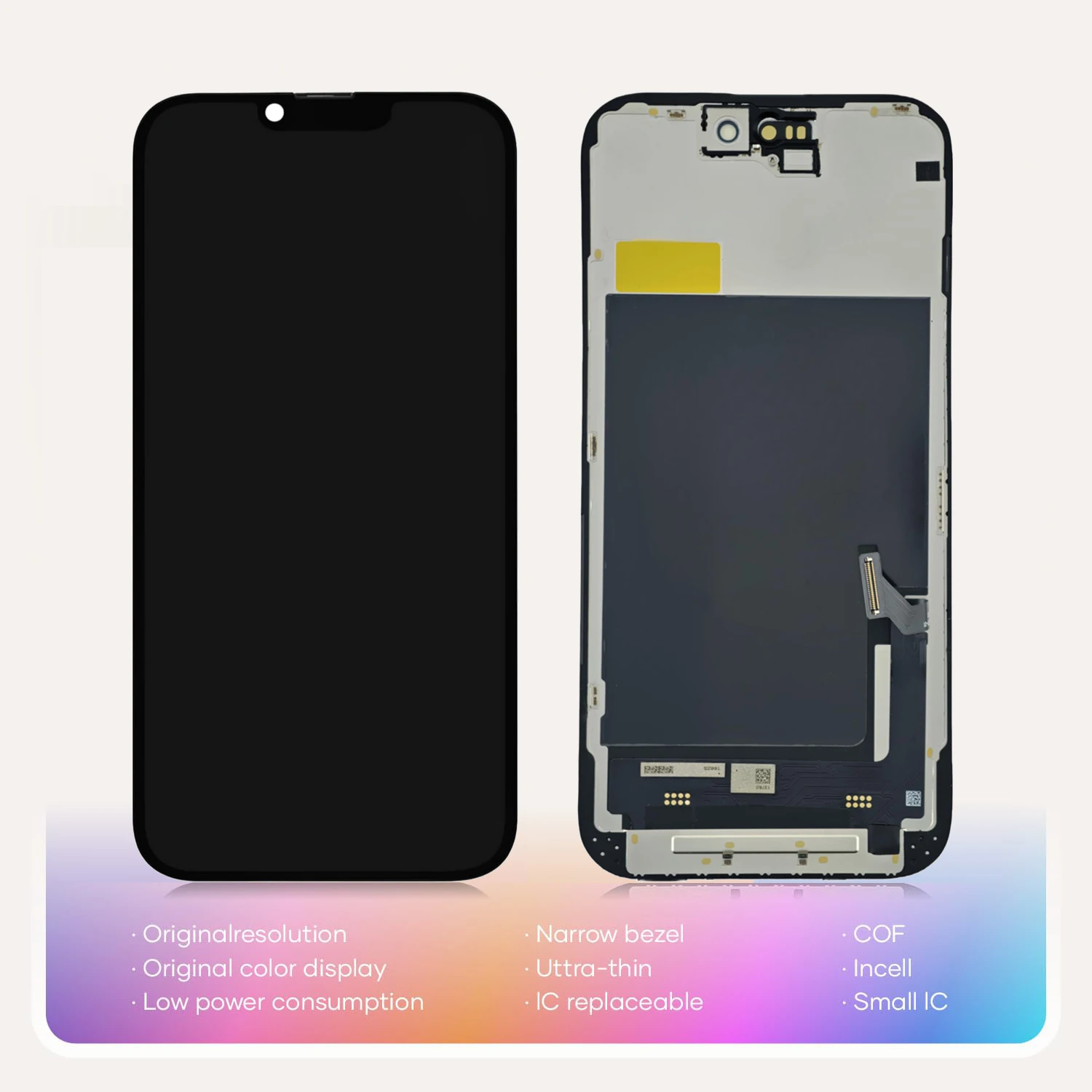 Screen Replacement for iPhone 15 6.1-inch LCD Touchscreen with Replaceable IC, Tools Included