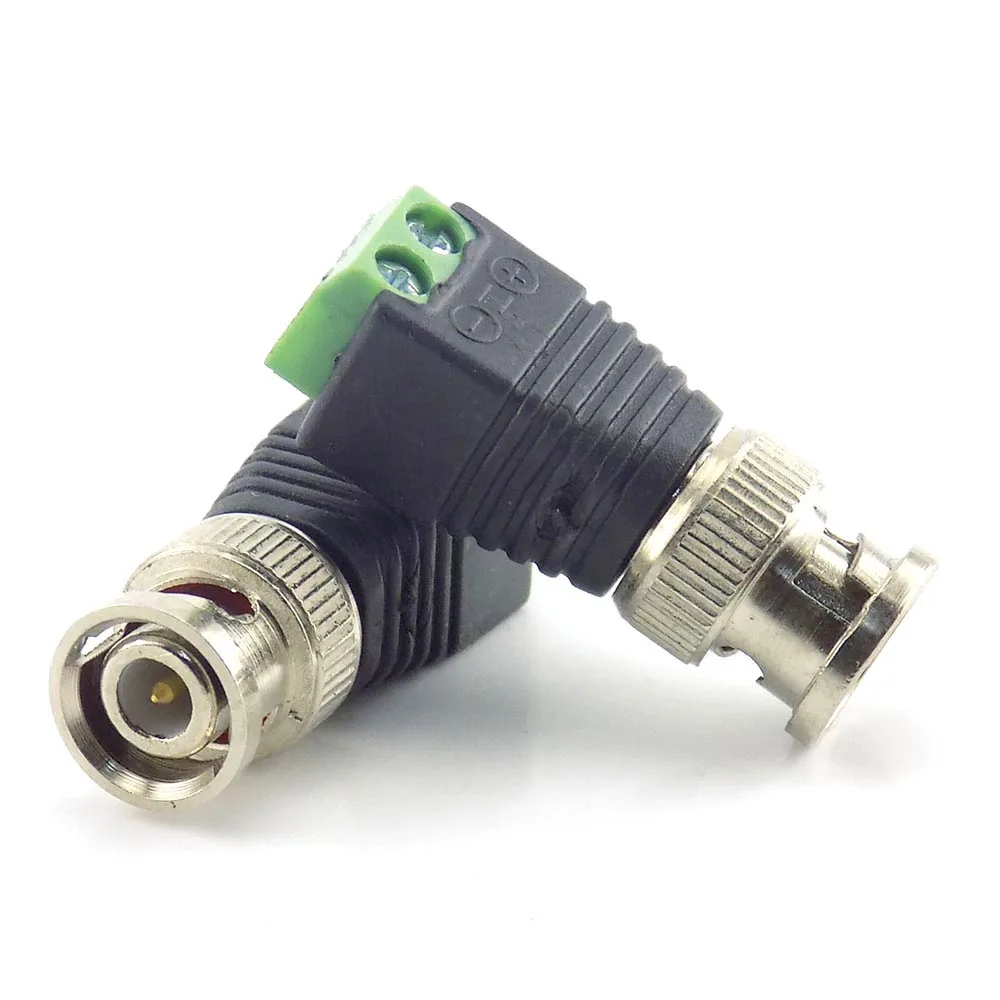 Conector coaxial CAT5 BNC macho, adaptador de CC, cable Balun para cámara de vídeo CCTV, accesorios de sistema de seguridad, 10 piezas, L19