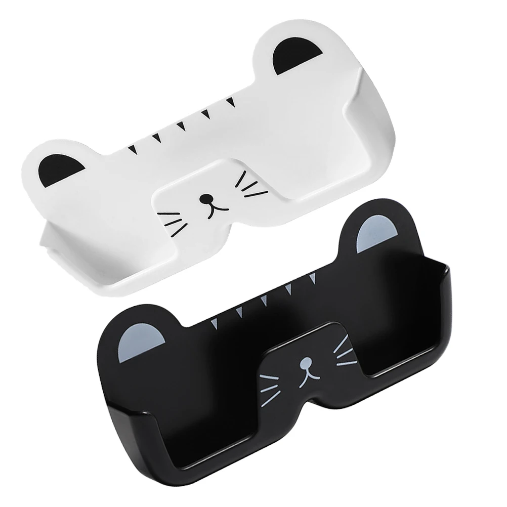 

2 Pcs Glasses Storage Box Eyeglass Organizer Sunglasses Holder Case No Punching Rack Abs