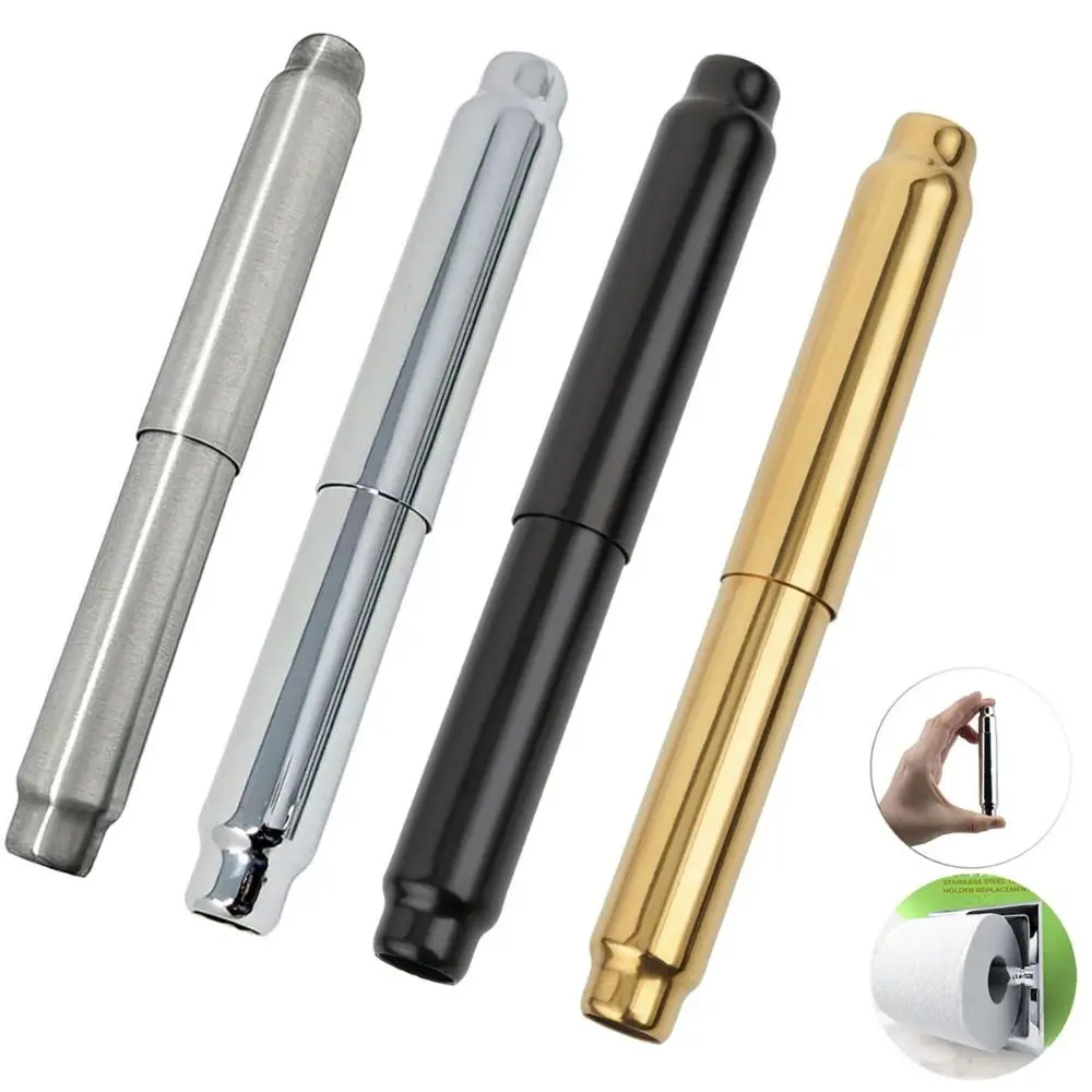 Stainless Steel Toilet Paper Roller Replacement Rod Adjustable Length Spring Loaded Retractable Paper Holder Retractable