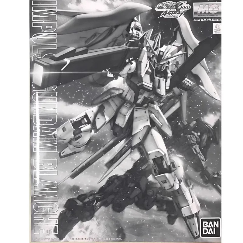 Bandai Genuine MG ZGMF-X56S IMPULSE GUNDAM BLANCHE Anime Action Figure Collectible Assembly Model Toys Ornaments Gift Children